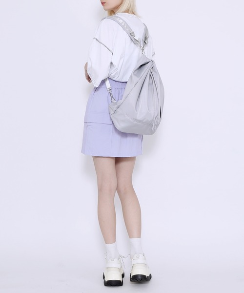 Figments(フィグメンツ)の「巾着バックパック(バックパック/リュック・レディース・ブラック/シルバー・FREE)」の4枚目の写真