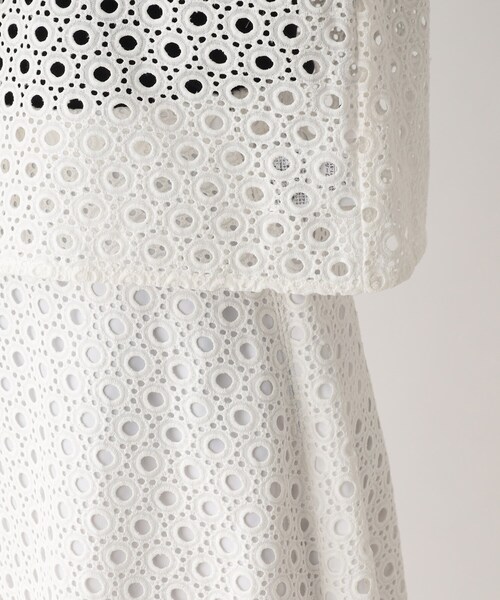 OPAQUE.CLIP（オペークドットクリップ）の「◆セットアップ対応 サークルモチーフレース クロップドシャツ【イージーケア/洗濯機洗い可】（シャツ/ブラウス・レディース・ホワイト系/ブラック・40/38）」の20枚目の写真