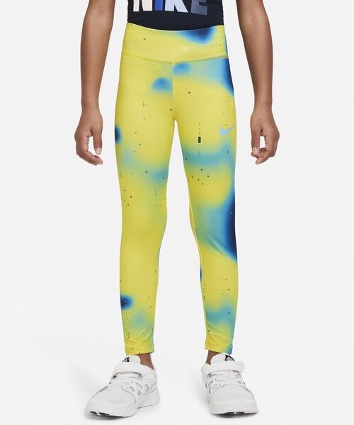 Nike Dri-FIT 蛍光イエロー タイツ NIKE（ナイキ）の「ナイキ Dri-FIT スポーツ レギンス リトルキッズ