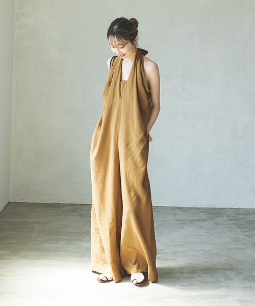 セール】クロスホルターネックオールインワン（ワンピース