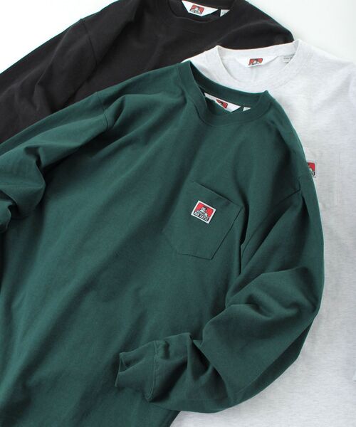 BEN DAVIS（ベンデイビス）の「【BEN DAVIS(ベンデイビス)】LONG SLEEVE POCKET TEE(REGULAR) / ピスネーム ポケット ロンT ワンポイント 長袖（Tシャツ/カットソー・メンズ・オフホワイト/ブルー/カーキ/ダークパープル/ブラック/ブルー系その他2/チャコール/オレンジ系その他5/ホワイト/グリーン系その他/ダークネイビー/グリーン系その他4・SMALL/MEDIUM/LARGE/X-LARGE）」の6枚目の写真