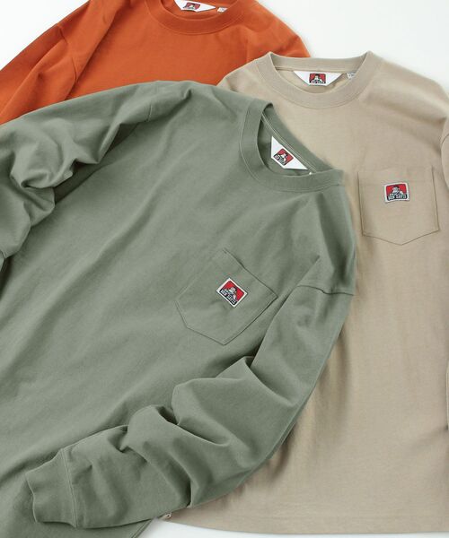 BEN DAVIS（ベンデイビス）の「【BEN DAVIS(ベンデイビス)】LONG SLEEVE POCKET TEE(REGULAR) / ピスネーム ポケット ロンT ワンポイント 長袖（Tシャツ/カットソー・メンズ・オフホワイト/ブルー/カーキ/ダークパープル/ブラック/ブルー系その他2/チャコール/オレンジ系その他5/ホワイト/グリーン系その他/ダークネイビー/グリーン系その他4・SMALL/MEDIUM/LARGE/X-LARGE）」の5枚目の写真