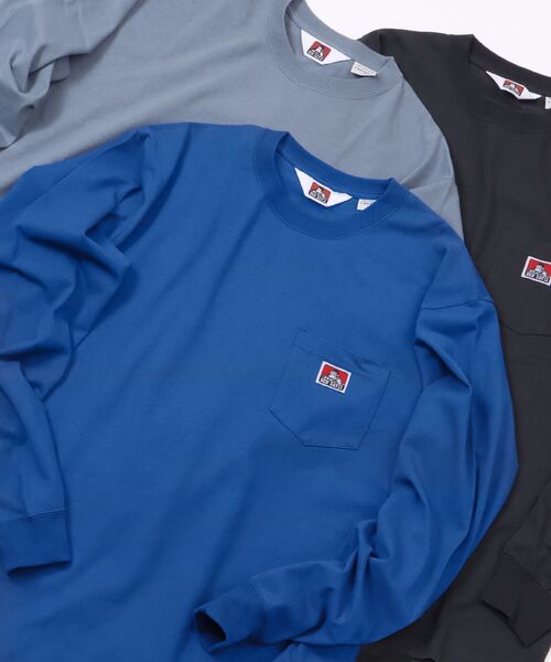 BEN DAVIS（ベンデイビス）の「【BEN DAVIS(ベンデイビス)】LONG SLEEVE POCKET TEE(REGULAR) / ピスネーム ポケット ロンT ワンポイント 長袖（Tシャツ/カットソー・メンズ・オフホワイト/ブルー/カーキ/ダークパープル/ブラック/ブルー系その他2/チャコール/オレンジ系その他5/ホワイト/グリーン系その他/ダークネイビー/グリーン系その他4・SMALL/MEDIUM/LARGE/X-LARGE）」の8枚目の写真