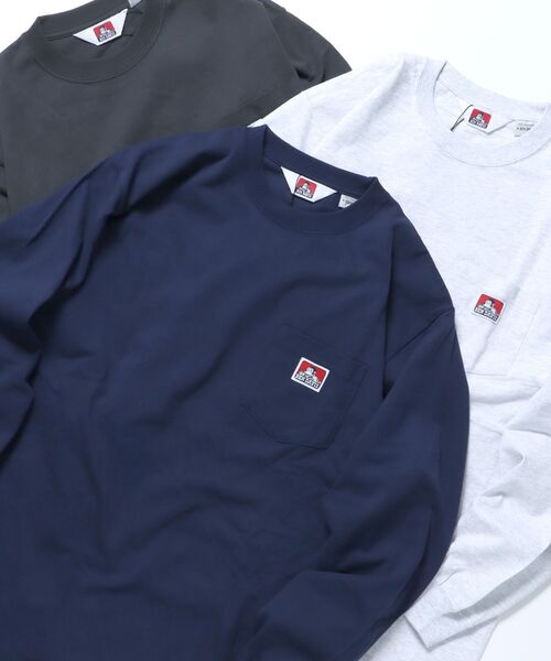 BEN DAVIS（ベンデイビス）の「【BEN DAVIS(ベンデイビス)】LONG SLEEVE POCKET TEE(REGULAR) / ピスネーム ポケット ロンT ワンポイント 長袖（Tシャツ/カットソー・メンズ・オフホワイト/ブルー/カーキ/ダークパープル/ブラック/ブルー系その他2/チャコール/オレンジ系その他5/ホワイト/グリーン系その他/ダークネイビー/グリーン系その他4・SMALL/MEDIUM/LARGE/X-LARGE）」の9枚目の写真