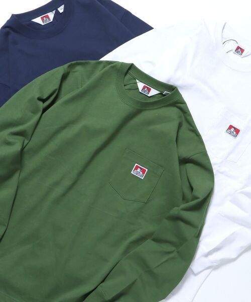 BEN DAVIS（ベンデイビス）の「【BEN DAVIS(ベンデイビス)】LONG SLEEVE POCKET TEE(REGULAR) / ピスネーム ポケット ロンT ワンポイント 長袖（Tシャツ/カットソー・メンズ・オフホワイト/ブルー/カーキ/ダークパープル/ブラック/ブルー系その他2/チャコール/オレンジ系その他5/ホワイト/グリーン系その他/ダークネイビー/グリーン系その他4・SMALL/MEDIUM/LARGE/X-LARGE）」の7枚目の写真