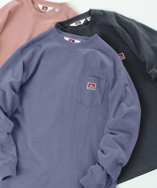 BEN DAVIS（ベンデイビス）の「【BEN DAVIS(ベンデイビス)】LONG SLEEVE POCKET TEE(REGULAR) / ピスネーム ポケット ロンT ワンポイント 長袖（Tシャツ/カットソー・メンズ・オフホワイト/ブルー/カーキ/ダークパープル/ブラック/ブルー系その他2/チャコール/オレンジ系その他5/ホワイト/グリーン系その他/ダークネイビー/グリーン系その他4・SMALL/MEDIUM/LARGE/X-LARGE）」の11枚目の写真