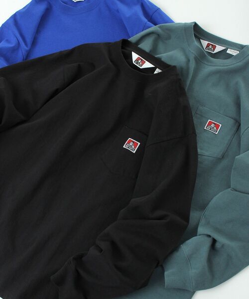 BEN DAVIS（ベンデイビス）の「【BEN DAVIS(ベンデイビス)】LONG SLEEVE POCKET TEE(REGULAR) / ピスネーム ポケット ロンT ワンポイント 長袖（Tシャツ/カットソー・メンズ・オフホワイト/ブルー/カーキ/ダークパープル/ブラック/ブルー系その他2/チャコール/オレンジ系その他5/ホワイト/グリーン系その他/ダークネイビー/グリーン系その他4・SMALL/MEDIUM/LARGE/X-LARGE）」の3枚目の写真