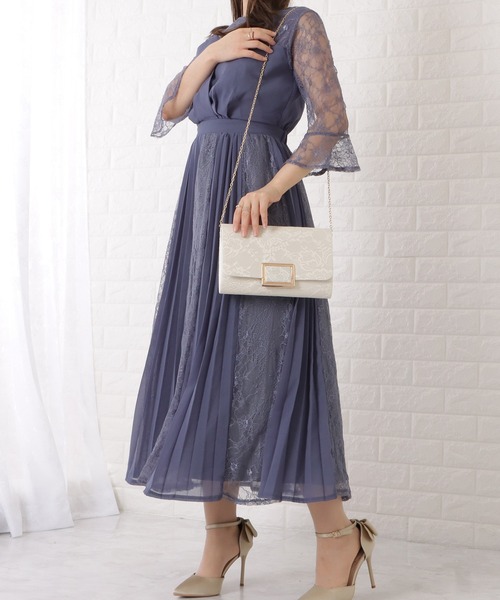 Lace Ladies（レースレディース）の「メタリックバックル付き総レースクラッチバッグ（クラッチバッグ・レディース・ブラック/アイボリー/グレー・FREE）」の10枚目の写真