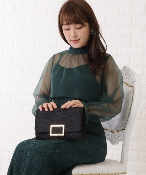 Lace Ladies（レースレディース）の「メタリックバックル付き総レースクラッチバッグ（クラッチバッグ・レディース・ブラック/アイボリー/グレー・FREE）」の20枚目の写真