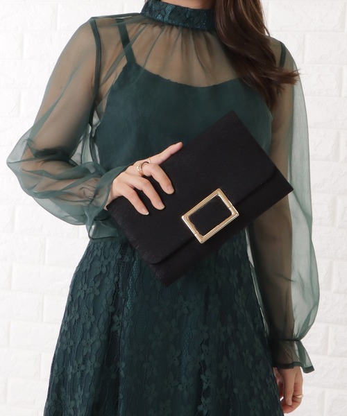 Lace Ladies（レースレディース）の「メタリックバックル付き総レースクラッチバッグ（クラッチバッグ・レディース・ブラック/アイボリー/グレー・FREE）」の21枚目の写真