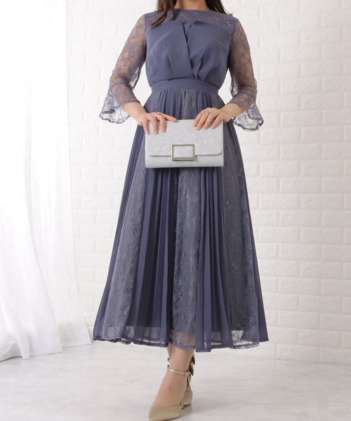 Lace Ladies（レースレディース）の「メタリックバックル付き総レースクラッチバッグ（クラッチバッグ・レディース・ブラック/アイボリー/グレー・FREE）」の4枚目の写真