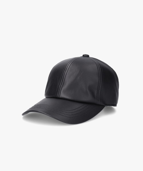 ORNERTE（オルネート）の「ORNERTE  BASIC 6P CAP_MID TYPE_FL / 【ユニセックス】 オルネート ベーシック 6パネル フェイクレザーキャップ（キャップ・メンズ・ブラック/ライトベージュ・FREE）」の3枚目の写真