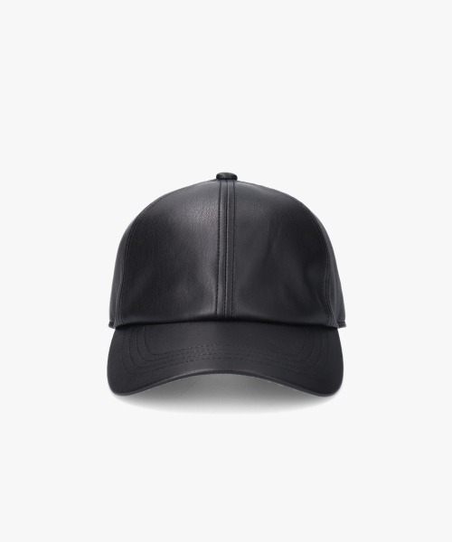 ORNERTE（オルネート）の「ORNERTE  BASIC 6P CAP_MID TYPE_FL / 【ユニセックス】 オルネート ベーシック 6パネル フェイクレザーキャップ（キャップ・メンズ・ブラック/ライトベージュ・FREE）」の4枚目の写真