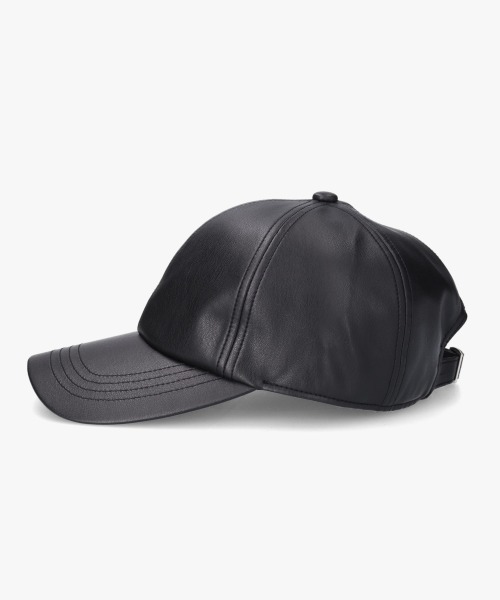 ORNERTE（オルネート）の「ORNERTE  BASIC 6P CAP_MID TYPE_FL / 【ユニセックス】 オルネート ベーシック 6パネル フェイクレザーキャップ（キャップ・メンズ・ブラック/ライトベージュ・FREE）」の5枚目の写真