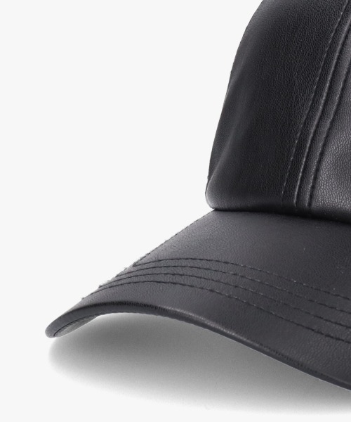 ORNERTE（オルネート）の「ORNERTE  BASIC 6P CAP_MID TYPE_FL / 【ユニセックス】 オルネート ベーシック 6パネル フェイクレザーキャップ（キャップ・メンズ・ブラック/ライトベージュ・FREE）」の7枚目の写真