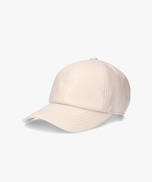 ORNERTE（オルネート）の「ORNERTE  BASIC 6P CAP_MID TYPE_FL / 【ユニセックス】 オルネート ベーシック 6パネル フェイクレザーキャップ（キャップ・メンズ・ブラック/ライトベージュ・FREE）」の8枚目の写真