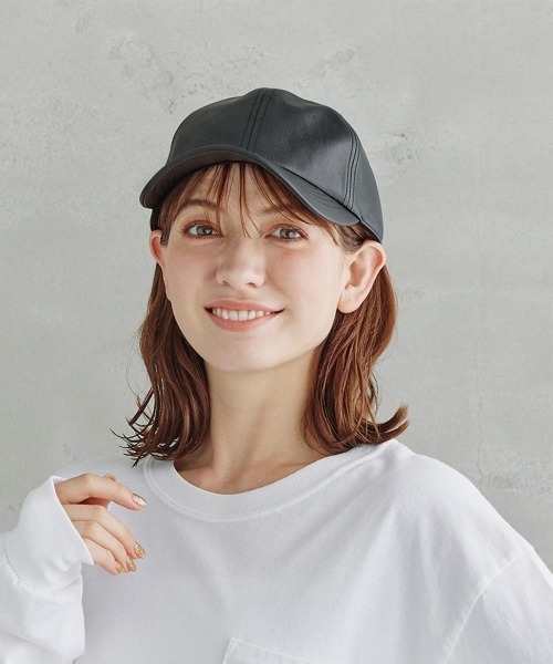 ORNERTE（オルネート）の「ORNERTE  BASIC 6P CAP_MID TYPE_FL / 【ユニセックス】 オルネート ベーシック 6パネル フェイクレザーキャップ（キャップ・メンズ・ブラック/ライトベージュ・FREE）」の21枚目の写真