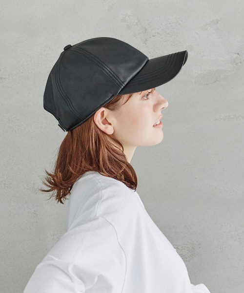 ORNERTE（オルネート）の「ORNERTE  BASIC 6P CAP_MID TYPE_FL / 【ユニセックス】 オルネート ベーシック 6パネル フェイクレザーキャップ（キャップ・メンズ・ブラック/ライトベージュ・FREE）」の22枚目の写真