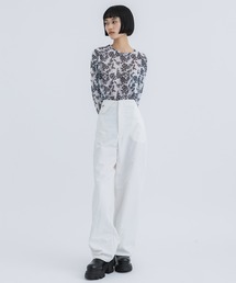 カットソー(長袖/七分) BEAUTY&YOUTH UNITED ARROWS - FUMIE TANAKA through print hight neck FUMIE TANAKA（フミエタナカ）の「【FUMIE=TANAKA/フミエタナカ