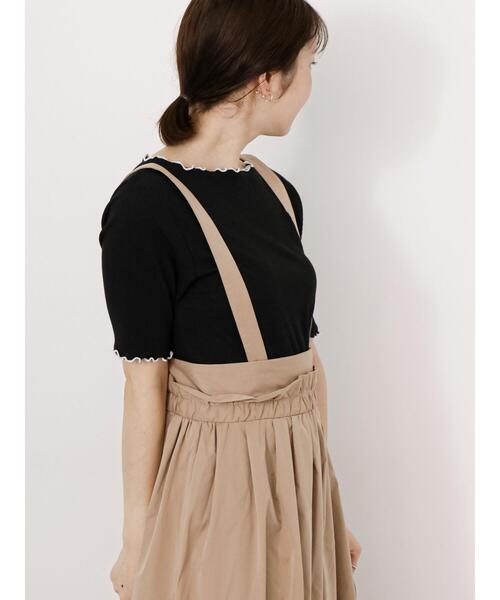 Te chichi TERRASSE（テチチテラス）の「テレコバイカラーメロートップス（Tシャツ/カットソー・レディース・ブラック/ブルー/オフホワイト・F）」の17枚目の写真