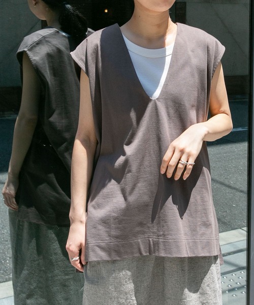 FORK&SPOON（フォークアンドスプーン）の「FORK&SPOON　フライスタンクトップ（タンクトップ・レディース・ブラック/オフホワイト・1）」の15枚目の写真