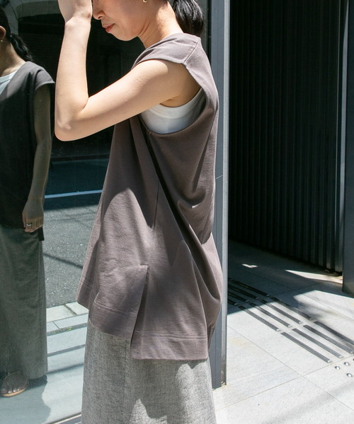 FORK&SPOON（フォークアンドスプーン）の「FORK&SPOON　フライスタンクトップ（タンクトップ・レディース・ブラック/オフホワイト・1）」の3枚目の写真