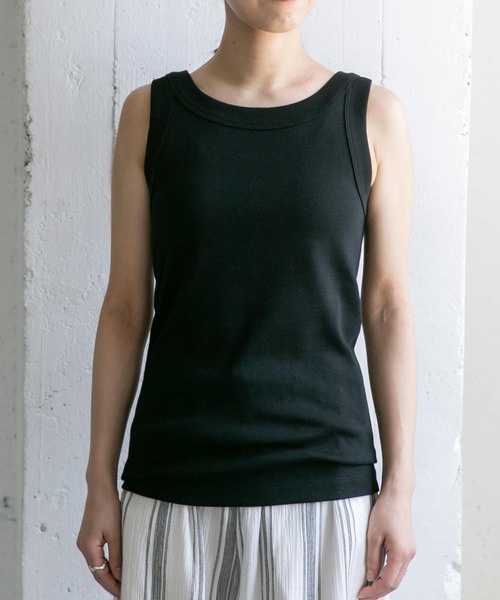 FORK&SPOON（フォークアンドスプーン）の「FORK&SPOON　フライスタンクトップ（タンクトップ・レディース・ブラック/オフホワイト・1）」の4枚目の写真