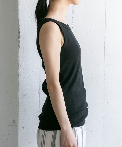 FORK&SPOON（フォークアンドスプーン）の「FORK&SPOON　フライスタンクトップ（タンクトップ・レディース・ブラック/オフホワイト・1）」の13枚目の写真