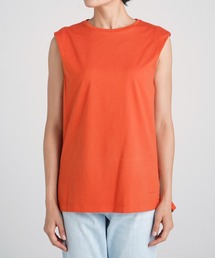 タックショルダー スリーブレスTシャツ