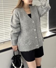 prose verse | ハートボタンモヘアライクVニットカーデ(カーディガン/ボレロ)