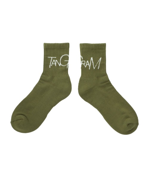 TANGRAM（タングラム）の「TSL LOGO SHORT SOX（ソックス/靴下・メンズ・ライトオレンジ系/オリーブ/ライトブルー・FREE）」の2枚目の写真