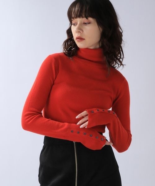 JEANASIS（ジーナシス）の「14Gカラーリブタートル/980538（ニット/セーター・レディース・パープル/レッド/グレー/ブラック/パープル系その他/ボルドー/ライム/ネイビー/オフホワイト/チャコールグレー・FREE）」の10枚目の写真