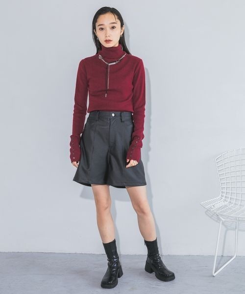 JEANASIS（ジーナシス）の「14Gカラーリブタートル/980538（ニット/セーター・レディース・パープル/レッド/グレー/ブラック/パープル系その他/ボルドー/ライム/ネイビー/オフホワイト/チャコールグレー・FREE）」の11枚目の写真