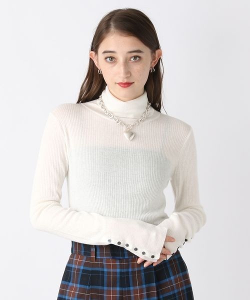 JEANASIS（ジーナシス）の「14Gカラーリブタートル/980538（ニット/セーター・レディース・パープル/レッド/グレー/ブラック/パープル系その他/ボルドー/ライム/ネイビー/オフホワイト/チャコールグレー・FREE）」の13枚目の写真