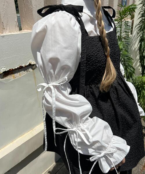 WC（ダブル シー）の「リボンキャンディースリーブブラウス（シャツ/ブラウス・レディース・ホワイト/ブラック・FREE）」の3枚目の写真