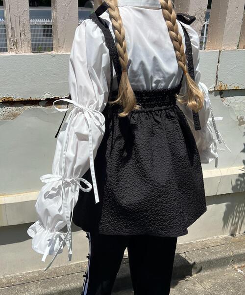 WC（ダブル シー）の「リボンキャンディースリーブブラウス（シャツ/ブラウス・レディース・ホワイト/ブラック・FREE）」の5枚目の写真