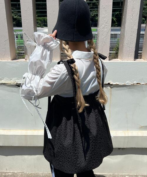 WC（ダブル シー）の「リボンキャンディースリーブブラウス（シャツ/ブラウス・レディース・ホワイト/ブラック・FREE）」の7枚目の写真