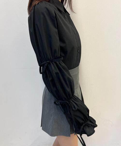 WC（ダブル シー）の「リボンキャンディースリーブブラウス（シャツ/ブラウス・レディース・ホワイト/ブラック・FREE）」の11枚目の写真