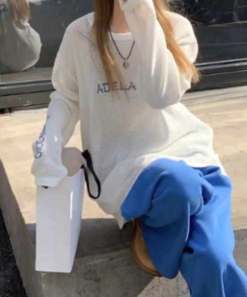 LYEON（リヨン）の「メッシュロゴニット/ロンT（Tシャツ/カットソー・レディース・オフホワイト・FREE）」の4枚目の写真