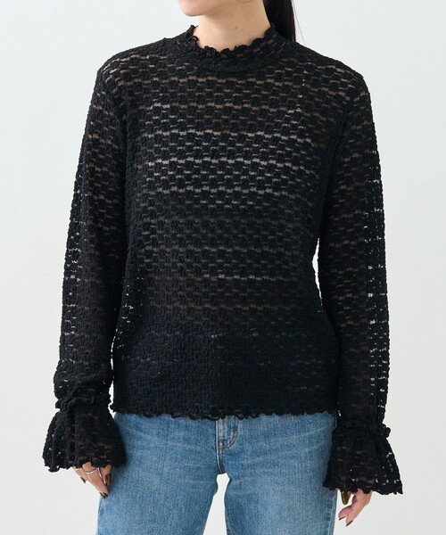 FREAK'S STORE ブラックレース半袖トップス FREAK'S STORE（フリークスストア）の「FREAK'S STORE