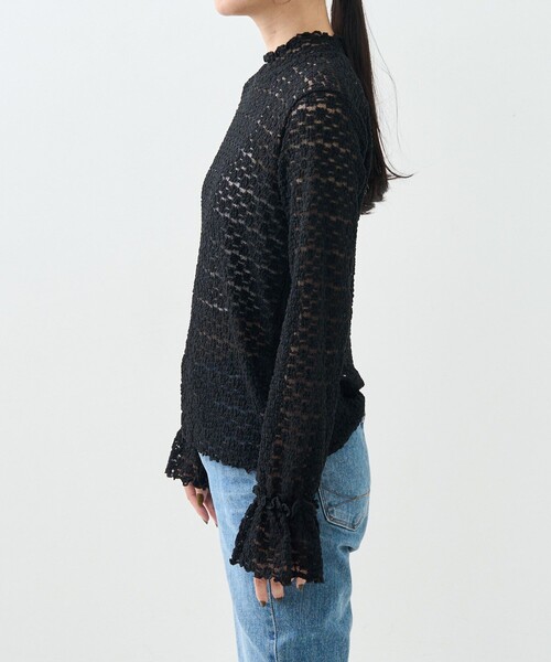 FREAK'S STORE 花柄レース 半袖トップス Fサイズ forksy.】フラワーレースシアートップス/サッカーシャツ forksy