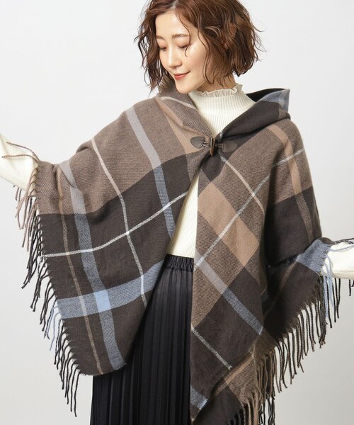 grove(グローブ)の「◆トグルボタン衿ギャザーチェックポンチョ【手洗い可】(ポンチョ・レディース・ブラウン系その他3/ブラック系1/グレー系その他2・00)」の10枚目の写真