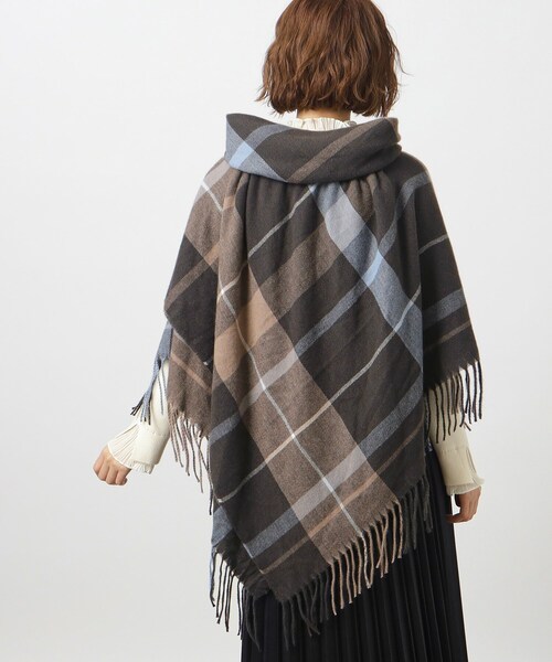 grove(グローブ)の「◆トグルボタン衿ギャザーチェックポンチョ【手洗い可】(ポンチョ・レディース・ブラウン系その他3/ブラック系1/グレー系その他2・00)」の12枚目の写真