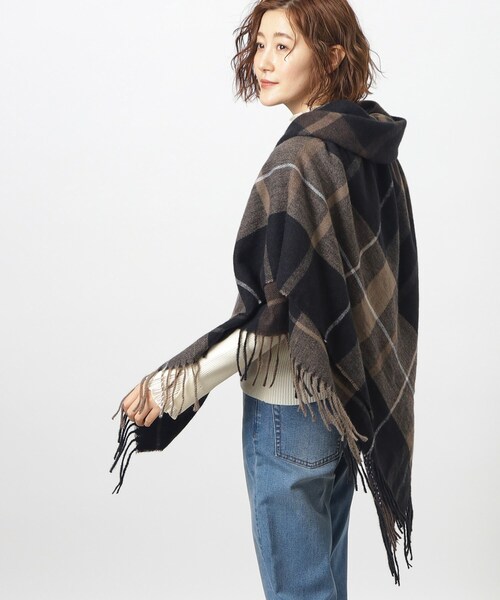 grove(グローブ)の「◆トグルボタン衿ギャザーチェックポンチョ【手洗い可】(ポンチョ・レディース・ブラウン系その他3/ブラック系1/グレー系その他2・00)」の18枚目の写真