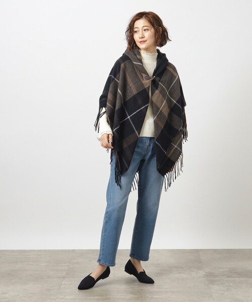 grove(グローブ)の「◆トグルボタン衿ギャザーチェックポンチョ【手洗い可】(ポンチョ・レディース・ブラウン系その他3/ブラック系1/グレー系その他2・00)」の20枚目の写真
