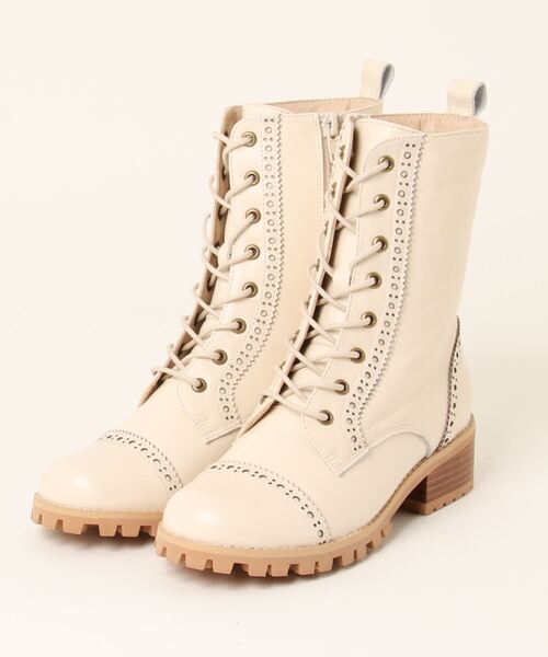 PINK HOUSE（ピンクハウス）の「レースアップレザーブーツ（ブーツ