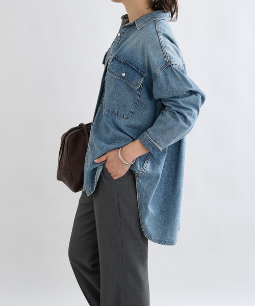 新品同様【MONN.:.(モン)】ビッグデニムシャツ MONN.:./ビッグデニムシャツ（シャツ/ブラウス）｜RIVE DROITE