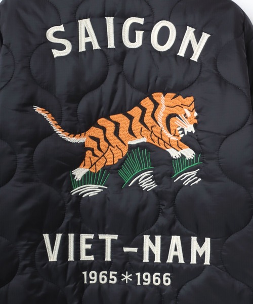 HOUSTON(ヒューストン)の「HOUSTON/ヒューストン Quilting Vietnam Jacket/ナイロンリップ キルティング ベトナムジャケット/ベトジャン(ミリタリージャケット・メンズ・ライトカーキ/ブラック・M/L/XL)」の16枚目の写真