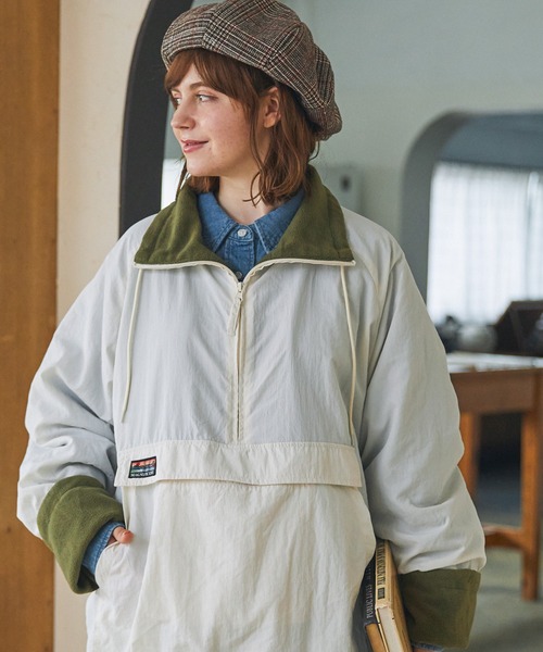 デッドストック　新品未使用タグ付　L　ハーフジップ　アノラック　プルオーバー retock's】裏フリース ハーフジップ ビッグシルエット ナイロン