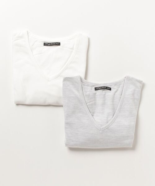 Bling Leads(ブリングリーズ)の「【Bling Leads】アンサンブルVネック7分袖Tシャツ(Tシャツ/カットソー・メンズ・ホワイト・X-LARGE/MEDIUM/LARGE)」の7枚目の写真
